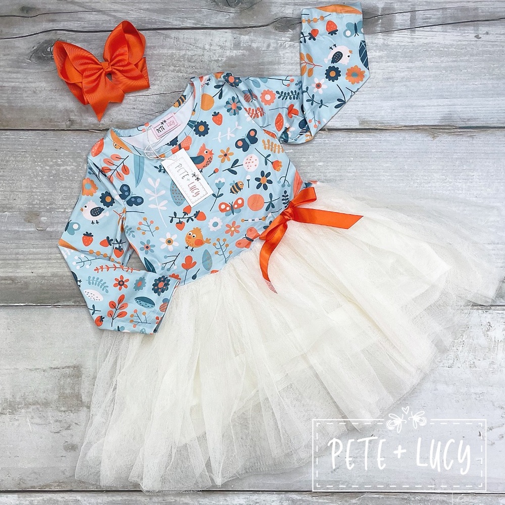 ‼️ SOLD ‼️. Pete & Lucy - 10/12 - Birds & Blooms Long Sleeve Dress - Picture 1 of 1